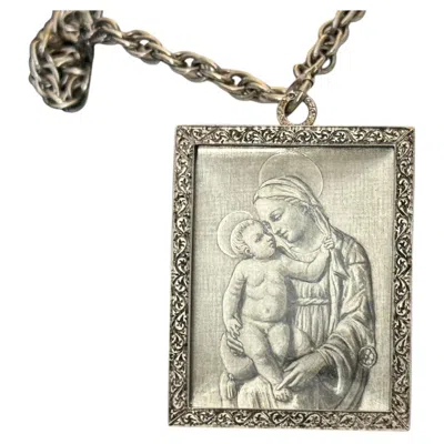 Pre-owned Buccellati Rare Madonna Pendant Necklace By , Circa 1960 In Silver