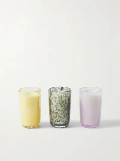 Buccellati Set Of Three Mini Scented Candles, 3 X 40g In Green