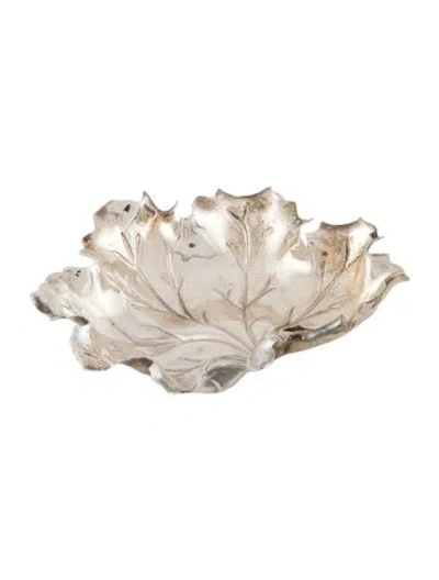 Pre-owned Buccellati Small Sterling Geranium Dish In Metallic/silver