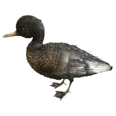 Pre-owned Buccellati Sterling Silver Duck Figurine In Black