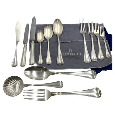 Pre-owned Buccellati Sterling Silver Flatware Set In Milano Pattern