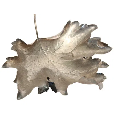 Pre-owned Buccellati Sterling Silver Vine Leaf Bowl In Brown