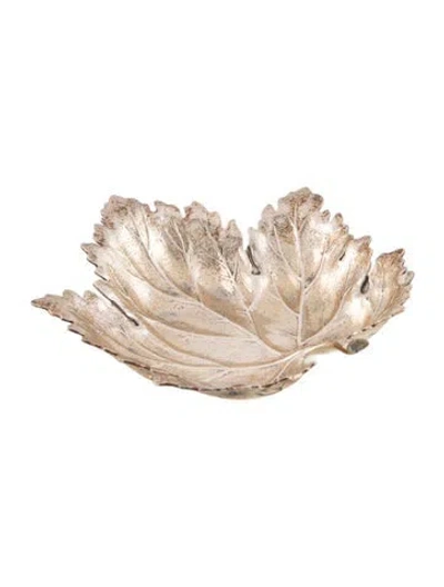Pre-owned Buccellati Sterling Silver Vine Leaf Dish In Metallic/silver