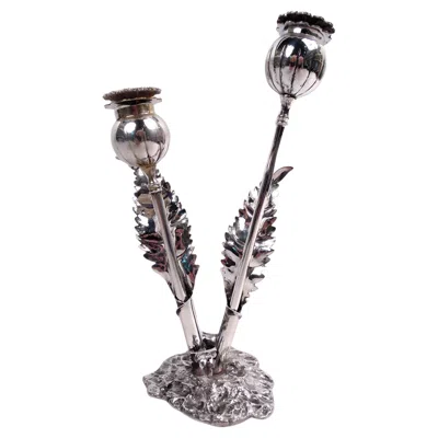 Pre-owned Buccellati Stylish  Sterling Silver Stem Flower Salt & Pepper Shakers