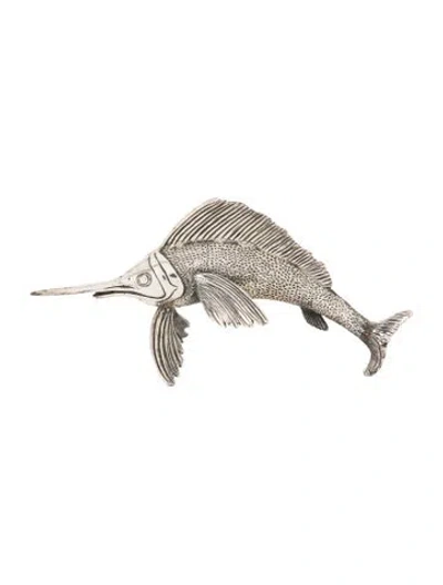 Pre-owned Buccellati Swordfish Figurine In Silver