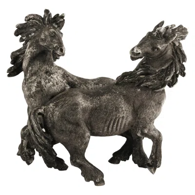 Pre-owned Buccellati Two Horses Silver Statue In Multi