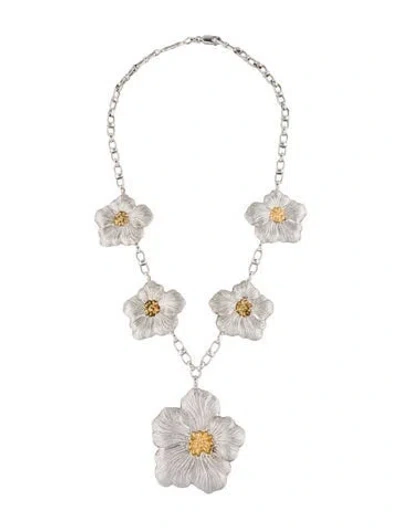 Pre-owned Buccellati Two-tone Blossom Gardenia Necklace, 19.5" In Multicolor