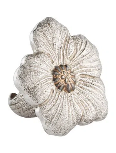 Pre-owned Buccellati Two-tone Gardenia Blossoms Cocktail Ring In Multi