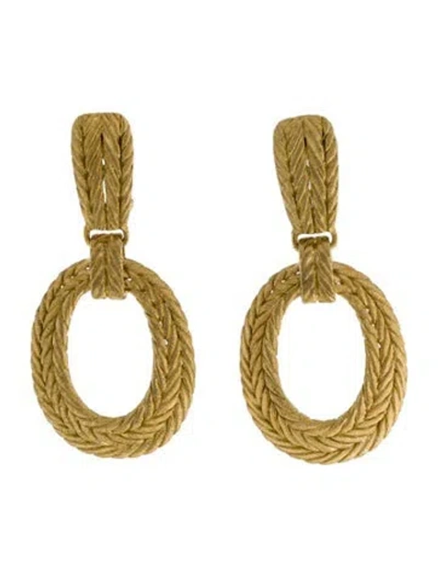 Pre-owned Buccellati Vintage 18k Door Knocker Clip-on Earrings In Multi