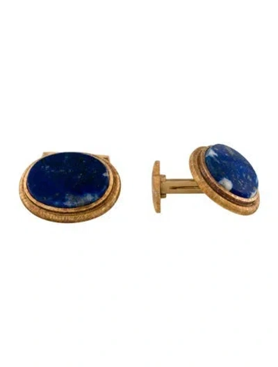 Pre-owned Buccellati Vintage 18k Lapis Lazuli Cufflinks In Multi