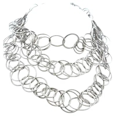 Pre-owned Buccellati Vintage 18k White Gold Link Necklace 110.3 Grams 38 Inch