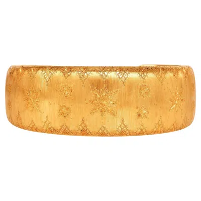 Pre-owned Buccellati Vintage 18k Yellow Gold Open Cuff Bangle Bracelet