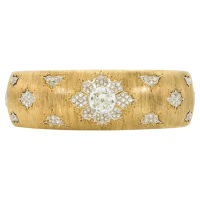 Pre-owned Buccellati Vintage 1940s  Diamond Macri Cuff Bracelet In Multi
