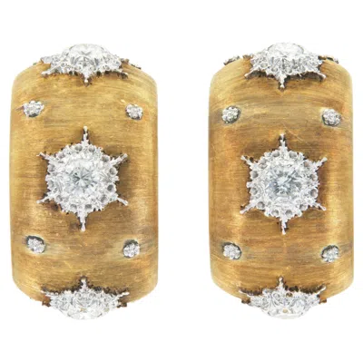 Pre-owned Buccellati Vintage 1960s Gianmaria  Macri Hoop Earrings In Multi