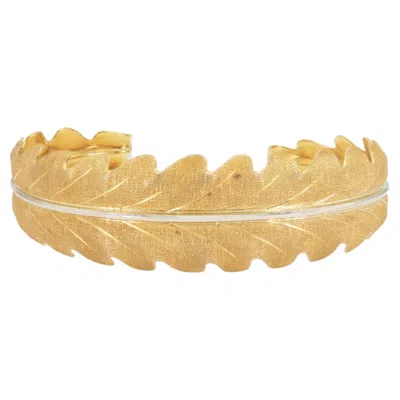 Pre-owned Buccellati Vintage 1960s Mario  Leaf Cuff Bracelet In Multi