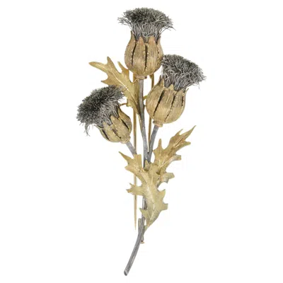 Pre-owned Buccellati Vintage 1960s Mario  Thistle Brooch In Multi
