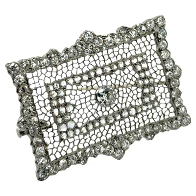 Pre-owned Buccellati Vintage Brooch With Diamonds In Platinum By  In Multi