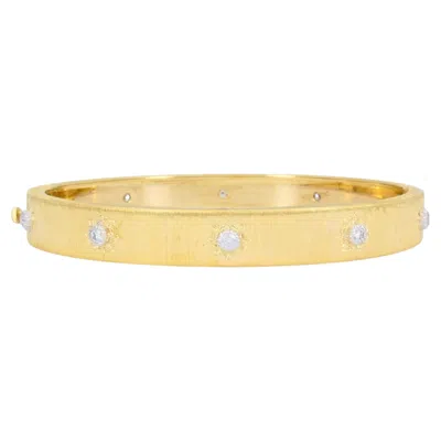 Pre-owned Buccellati Vintage  18k Gold Diamond Bangle Bracelet In Multiple