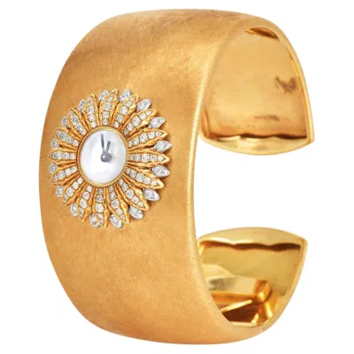 Pre-owned Buccellati Vintage  Anthochron Dahlia Diamond Cuff Watch In Multi