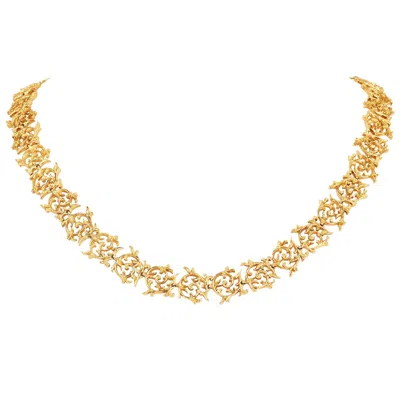 Pre-owned Buccellati Vintage Woven 18k Gold Textured Link Choker Necklace In Multi