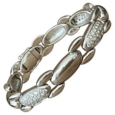 Pre-owned Bucherer 18 K White Gold Lunk Bracelet Diamonds By