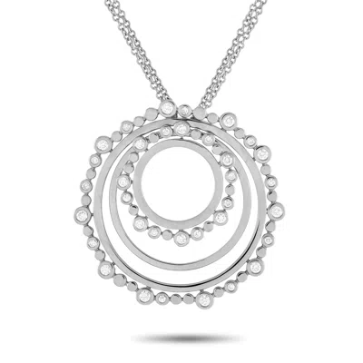 Bucherer 18k White Gold 0.69ct Diamond Circle Necklace Bu02-071224 In Silver