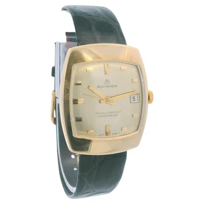 Pre-owned Bucherer 18k Yellow Gold Cushion Automatic Watch