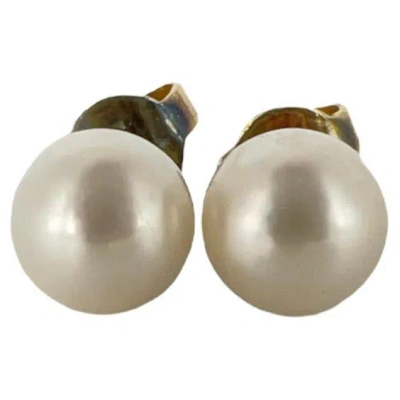 Pre-owned Bucherer 750 Gold And Cultured Pearl Earrings In Multi