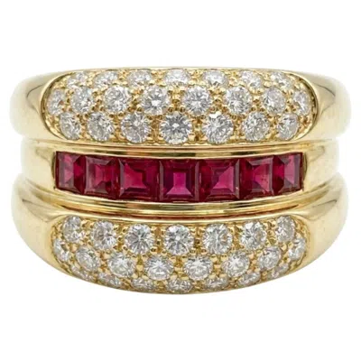 Pre-owned Bucherer Antique 14kt Yellow Gold Diamond Cluster Ring, Circa 1920, Usa