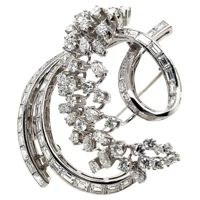 Pre-owned Bucherer Diamond Brooch In 950 Platinum By  In Multi
