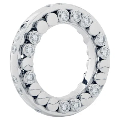 Pre-owned Bucherer Dizzler Diamond Spinning Ring In 18 Karat White Gold