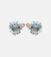 Bucherer Fine Jewellery 18kt Rose Gold Earrings With Aquamarine And Diamonds In Blue