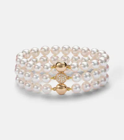 Bucherer Fine Jewellery Armband Grace Aus Perlen Mit 18kt Gelbgold Und Diamanten In Weiss