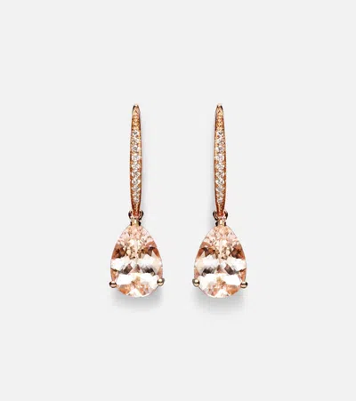 Bucherer Fine Jewellery Blush 18kt Rose Gold Earrings With Diamonds And Morganites