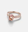 Bucherer Fine Jewellery Blush 18kt Rose Gold Ring With Diamonds And Morganites In Gold