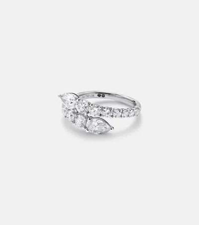 Bucherer Fine Jewellery Classics Twist 18kt White Gold Ring With Diamonds In Metallic