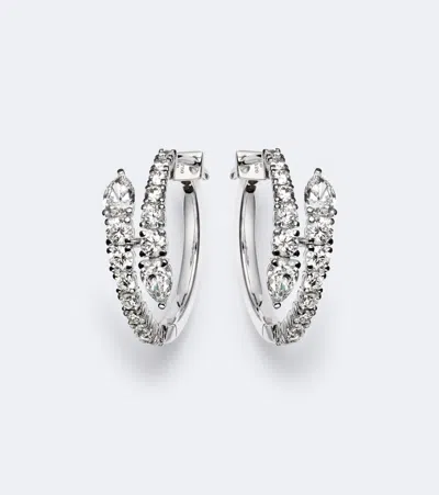 Bucherer Fine Jewellery Diamond Twist 18kt White Gold Earrings With Diamonds In Silver