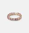 Bucherer Fine Jewellery Essentials 18kt Rose Gold Ring With Sapphires In Multicoloured