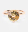 Bucherer Fine Jewellery Peekaboo 18kt Rose Gold Ring With Beryl And Diamonds In Gold