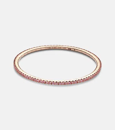 Bucherer Fine Jewellery Stretchy 18kt Rose Gold Tennis Bracelet With Sapphires