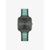 BUCHERER GREY 1371-225-5 RADO TRUE SQUARE THINLINE LE CORBUSIER CERAMIC QUARTZ WATCH
