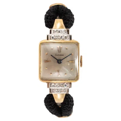 Pre-owned Bucherer Ladies Vintage Retro  Cocktail 17mm Diamond 18k Gold Mechanical Watch In Multiple