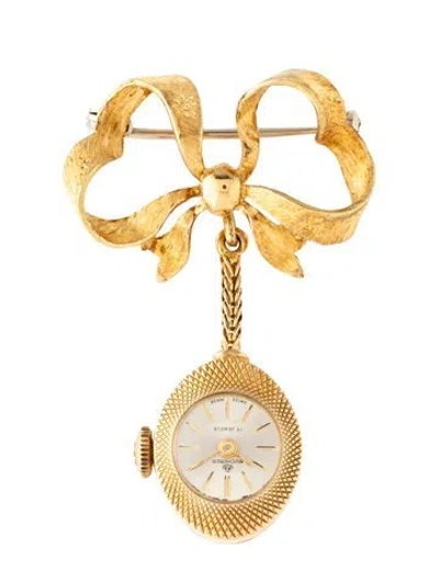 Pre-owned Bucherer Lapel Pin Watch In Silver