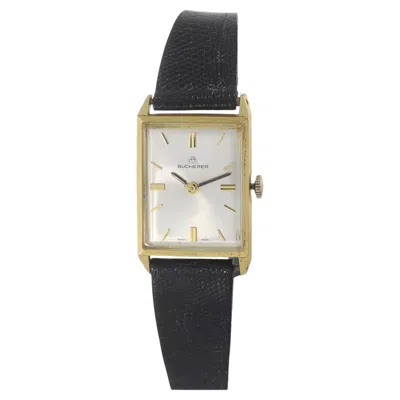 Pre-owned Bucherer Vintage 1970s  18kt Yellow Gold Rectangular Dress Watch – Manual Wind