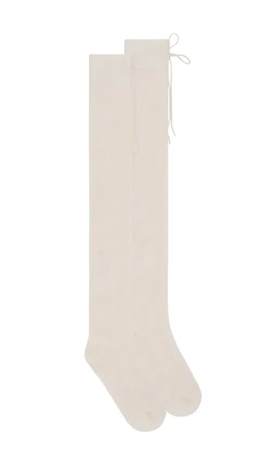 Buci Bow Stockings In White