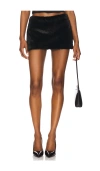 Buci Faux Fur Fluff Mini Skirt In 黑色