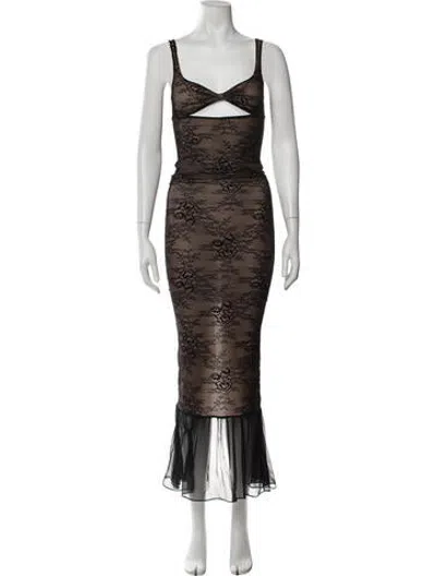 Pre-owned Buci Lace Pattern Skirt Set In Black