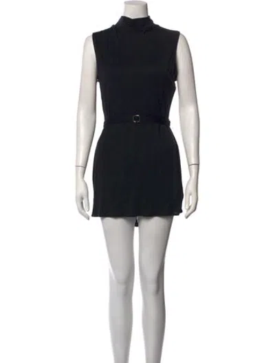 Pre-owned Buci Mock Neck Mini Dress In Black