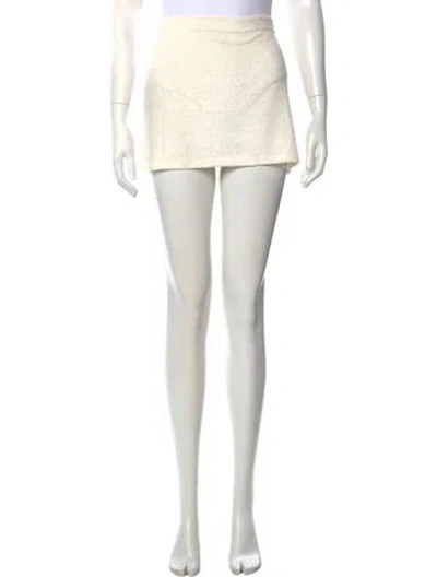Pre-owned Buci Nyc Bamboo Mini Skirt In White