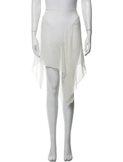 Pre-owned Buci Nyc Silk Mini Skirt In White